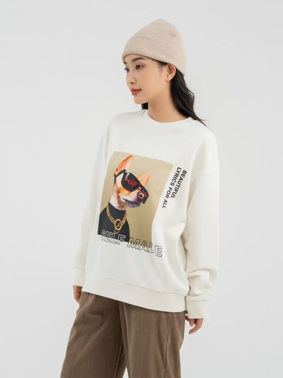 Áo Thu Đông Nữ Self Made - Trắng - S