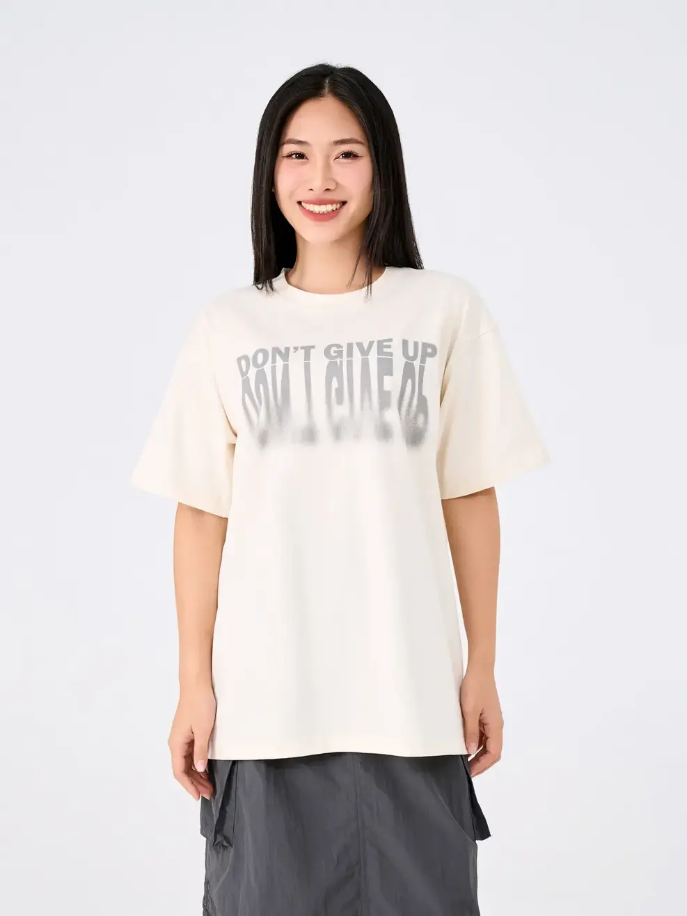 ÁO Tshirt Yoguu Don'T Give Up - Trắng - 1
