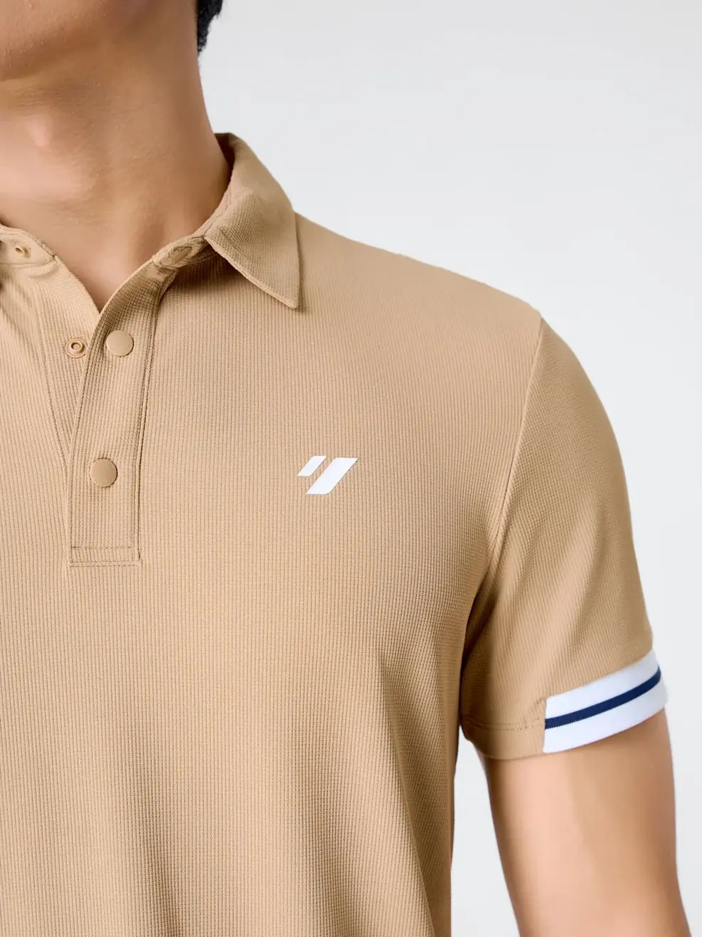 Áo Polo Nam Thể Thao Phối Bo Tay - Màu nâu 019 - S