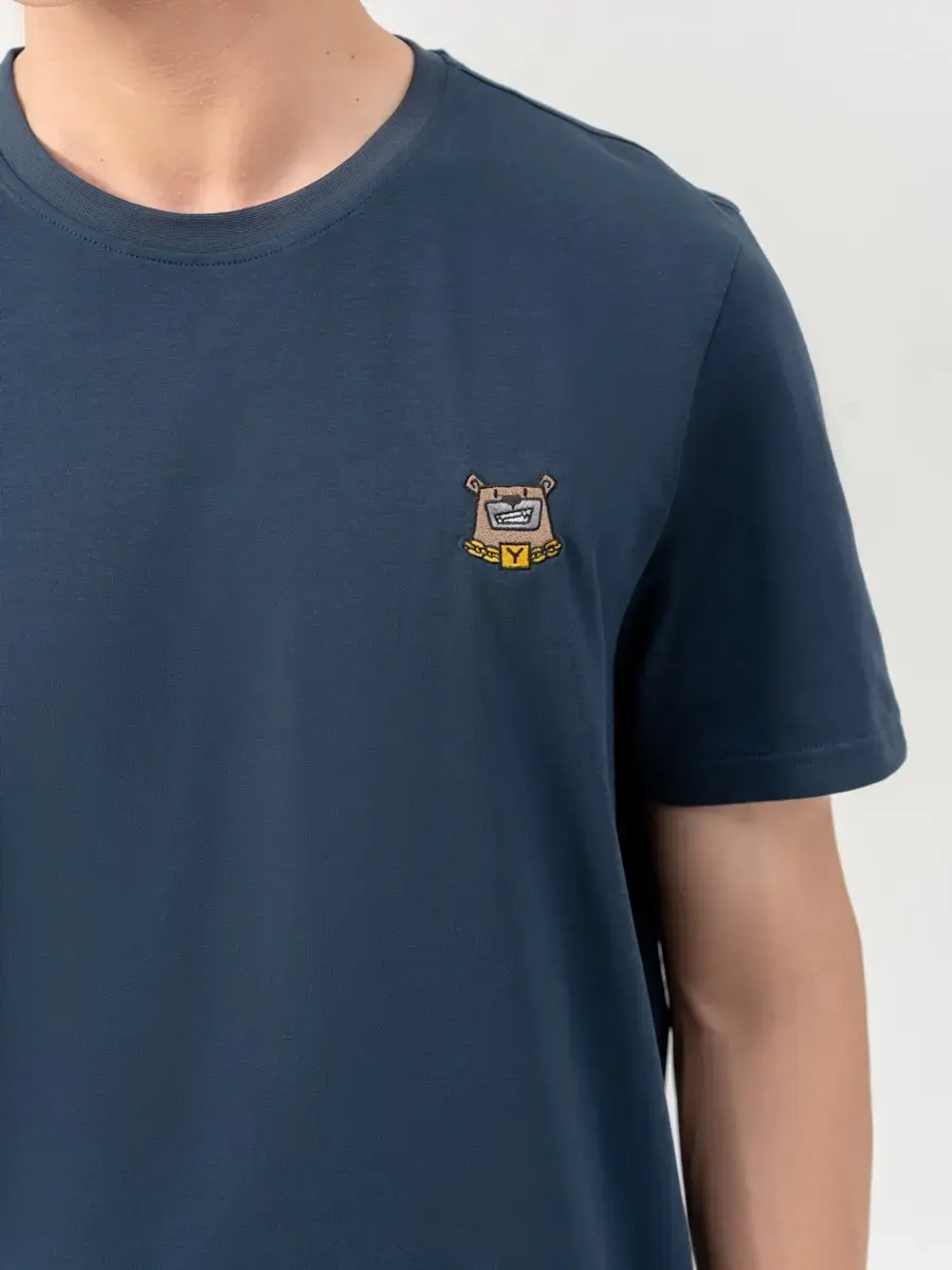 T-shirt Nam Thêu Ngực Bột Ngô - Navy - M