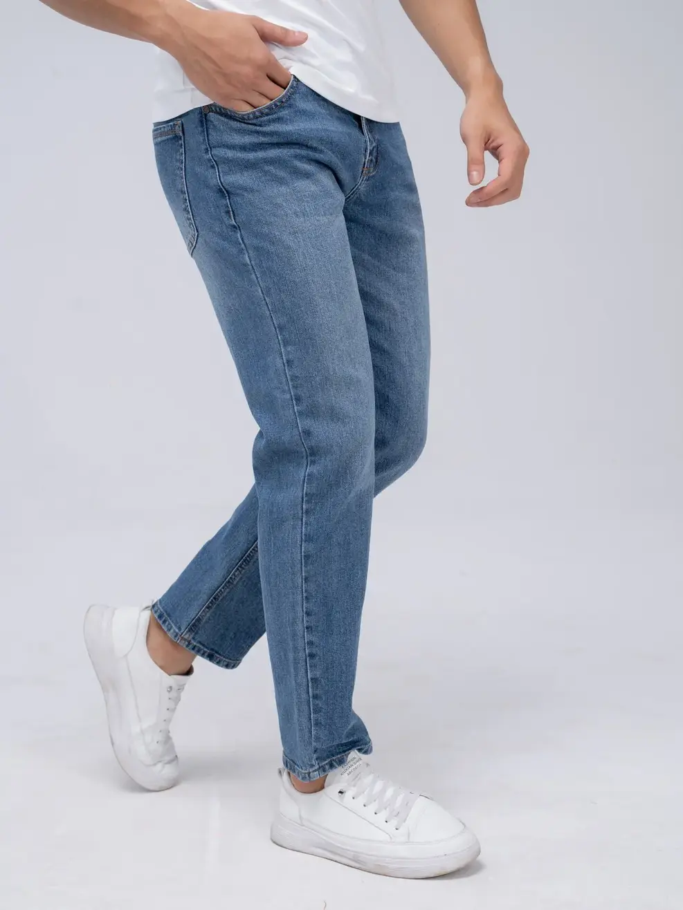 Quần Jean nam Cotton USA Phom Regular - Xanh nhạt - 33