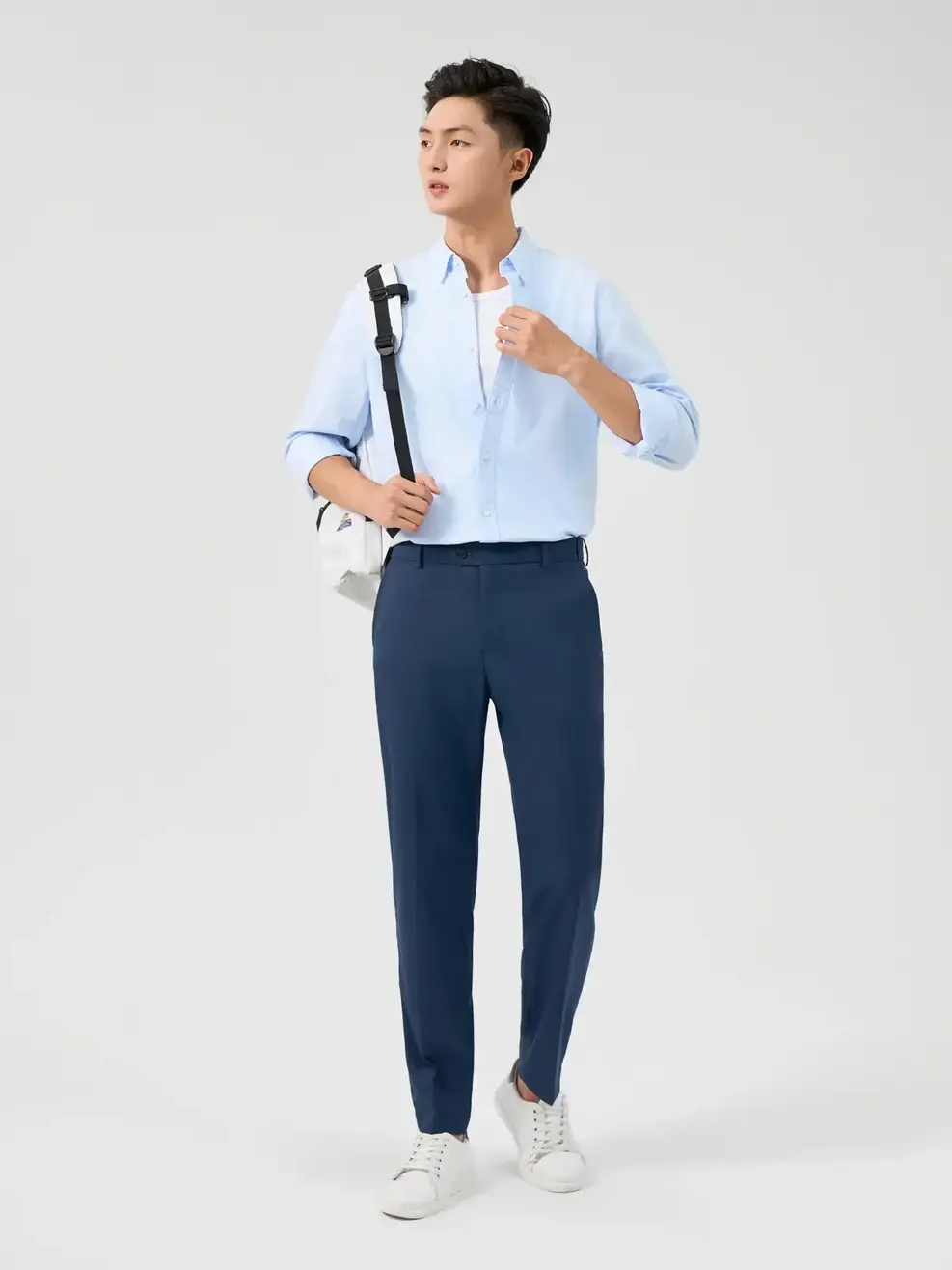 Quần Âu Nam Cạp Di Động Ống Đứng (QAM7042) - Tím Than 006 - 29