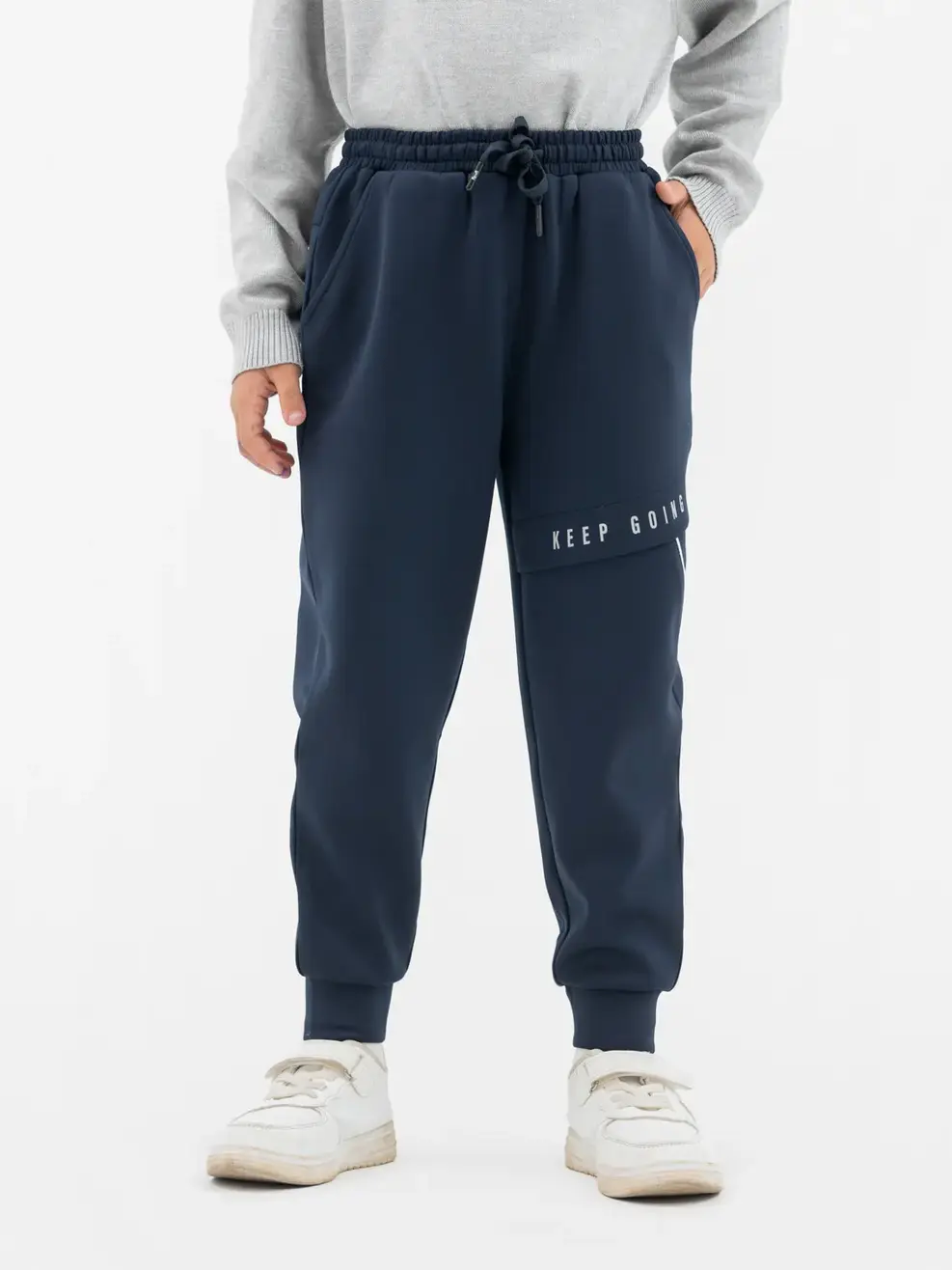 Quần Dài Kid Nhỏ Khóa Gối - Navy - 2