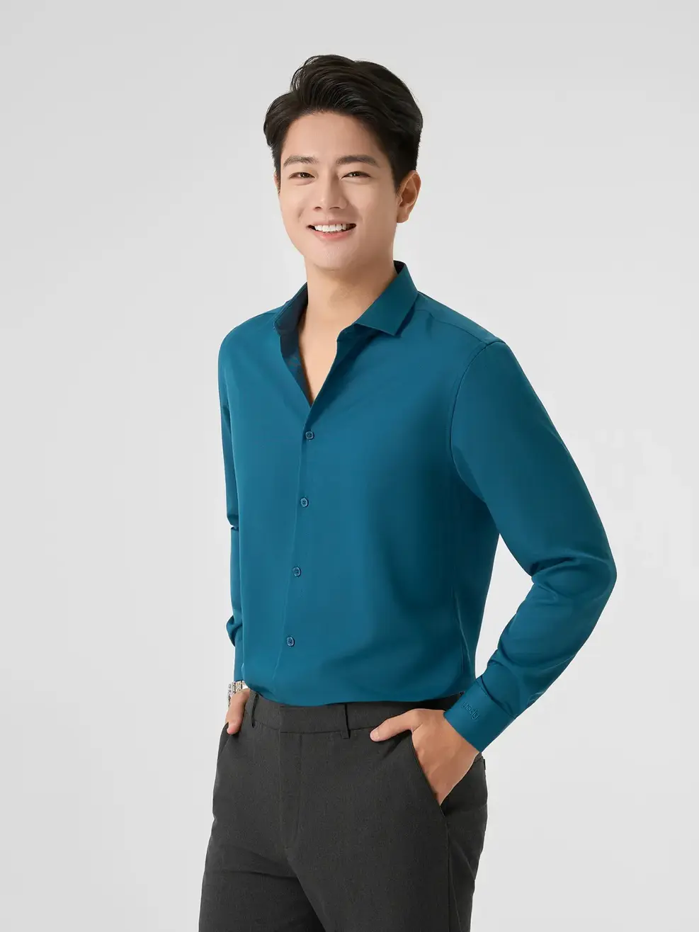 Áo Sơ Mi Nam Dài Tay Nano Chống Nhăn Khử Mùi ( Smm4073) - Xanh Lá 105 - M