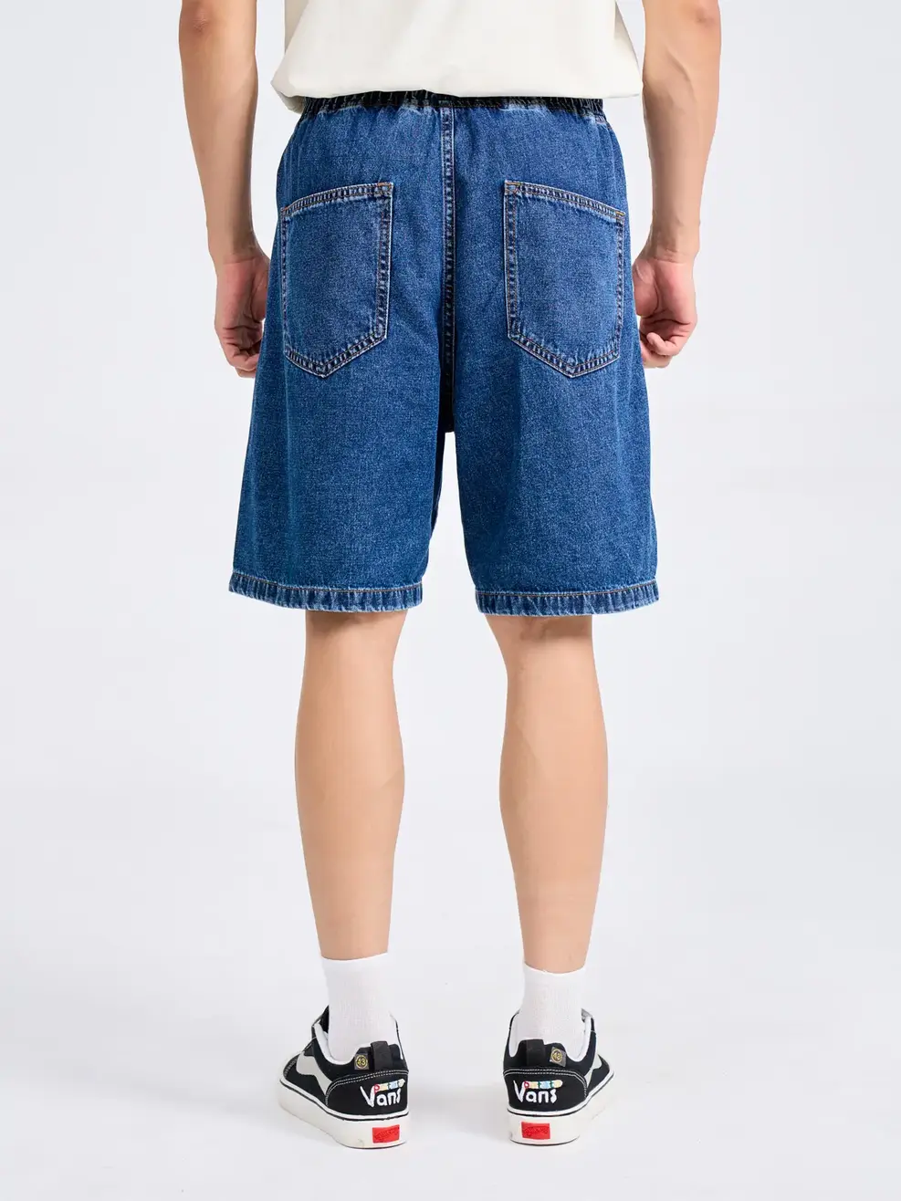 Sooc Jean Nam Dáng Suông Cạp Chun - Xanh đậm - 28