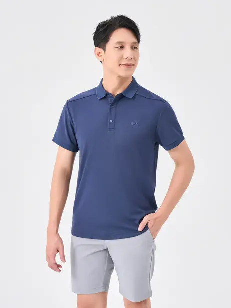 Áo polo nam s.cafe dệt tổ ong cúc cúc bấm