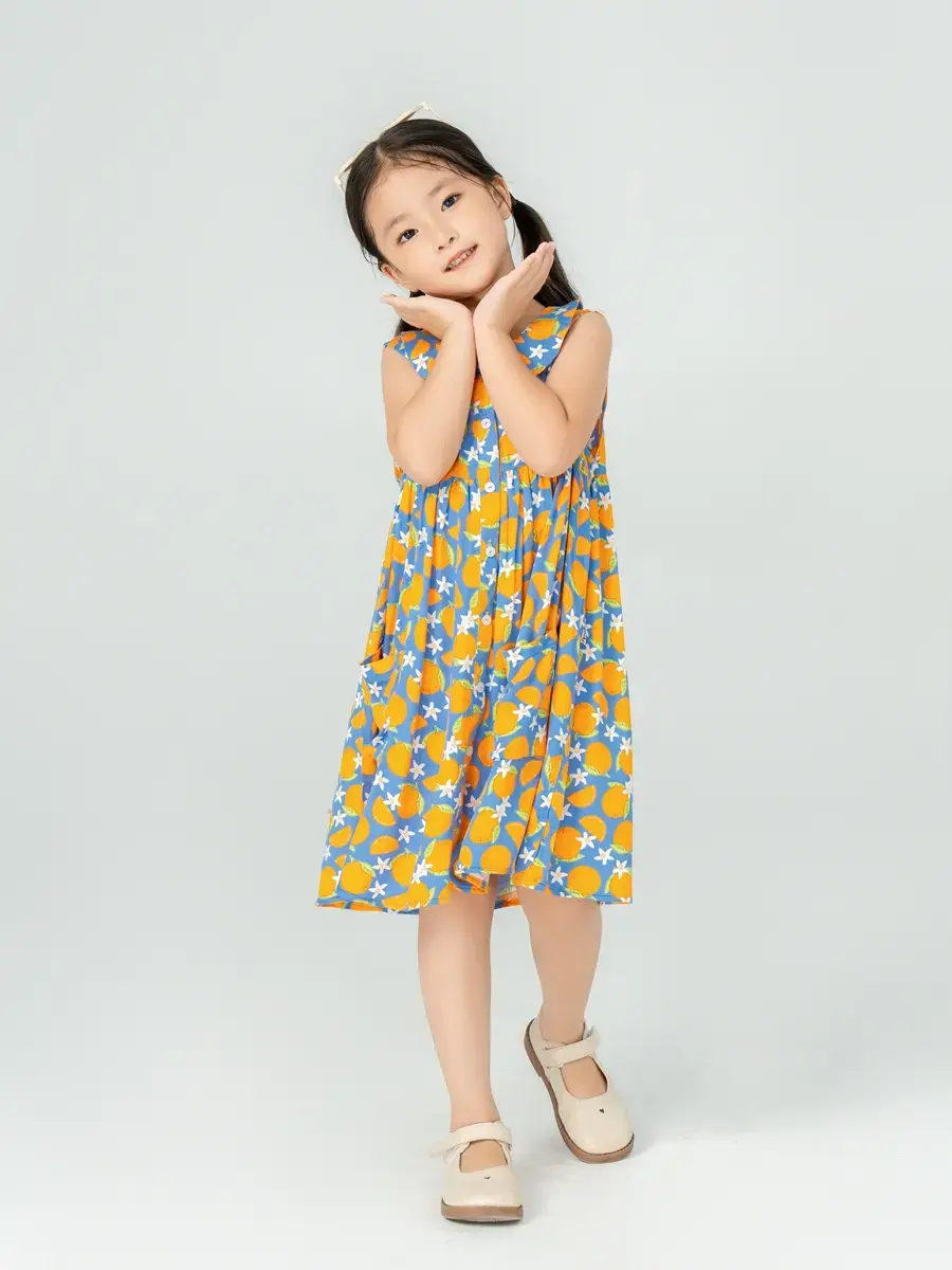 Váy kid nữ hoạ tiết - Xanh - 4