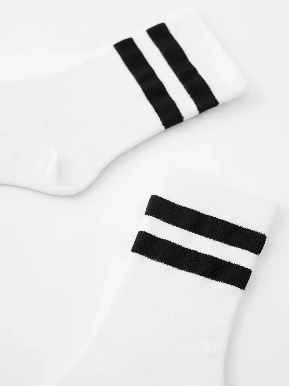 Tất Kid Cổ Cao Kẻ Combo 2 - Trắng 001 - 2-3