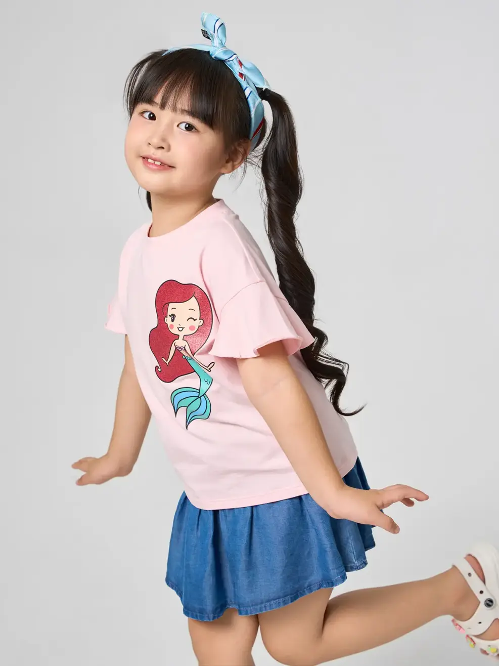 Áo Phông Bé Gái Nàng Tiên Cá - HỒNG PHỚT - 4-5