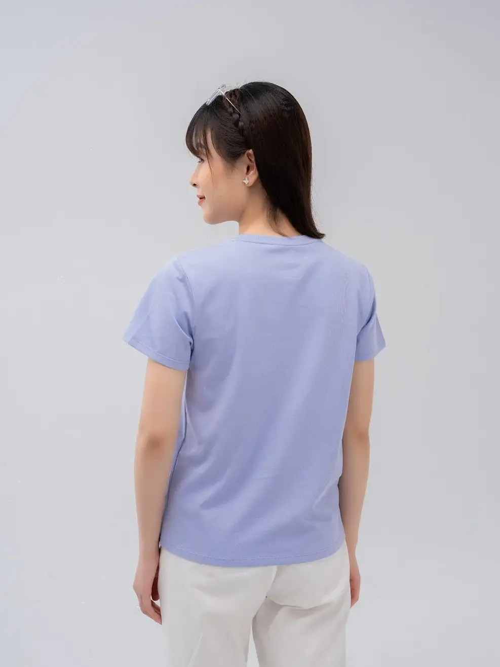 Áo thun nữ logo ngực - Tím - 2XL