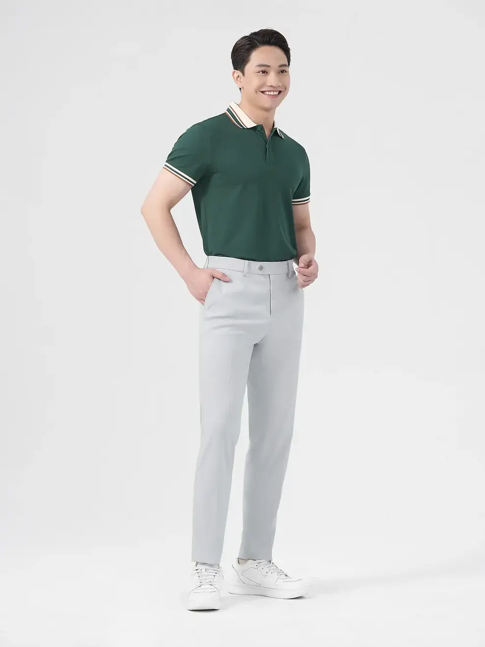 Áo Polo Nam Bo Cổ Phối Màu (APM7213) - XANH 067 - M