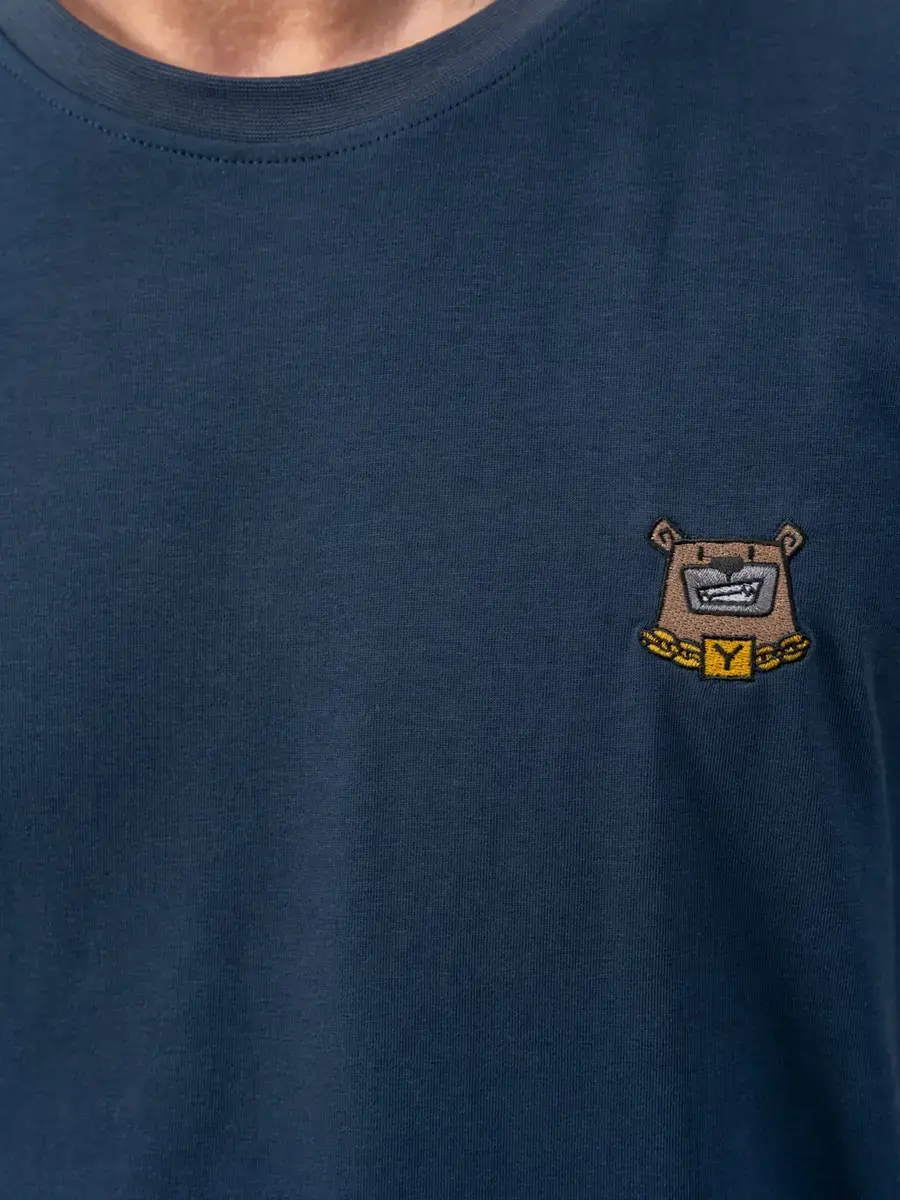 T-shirt Nam Thêu Ngực Bột Ngô - Navy - M