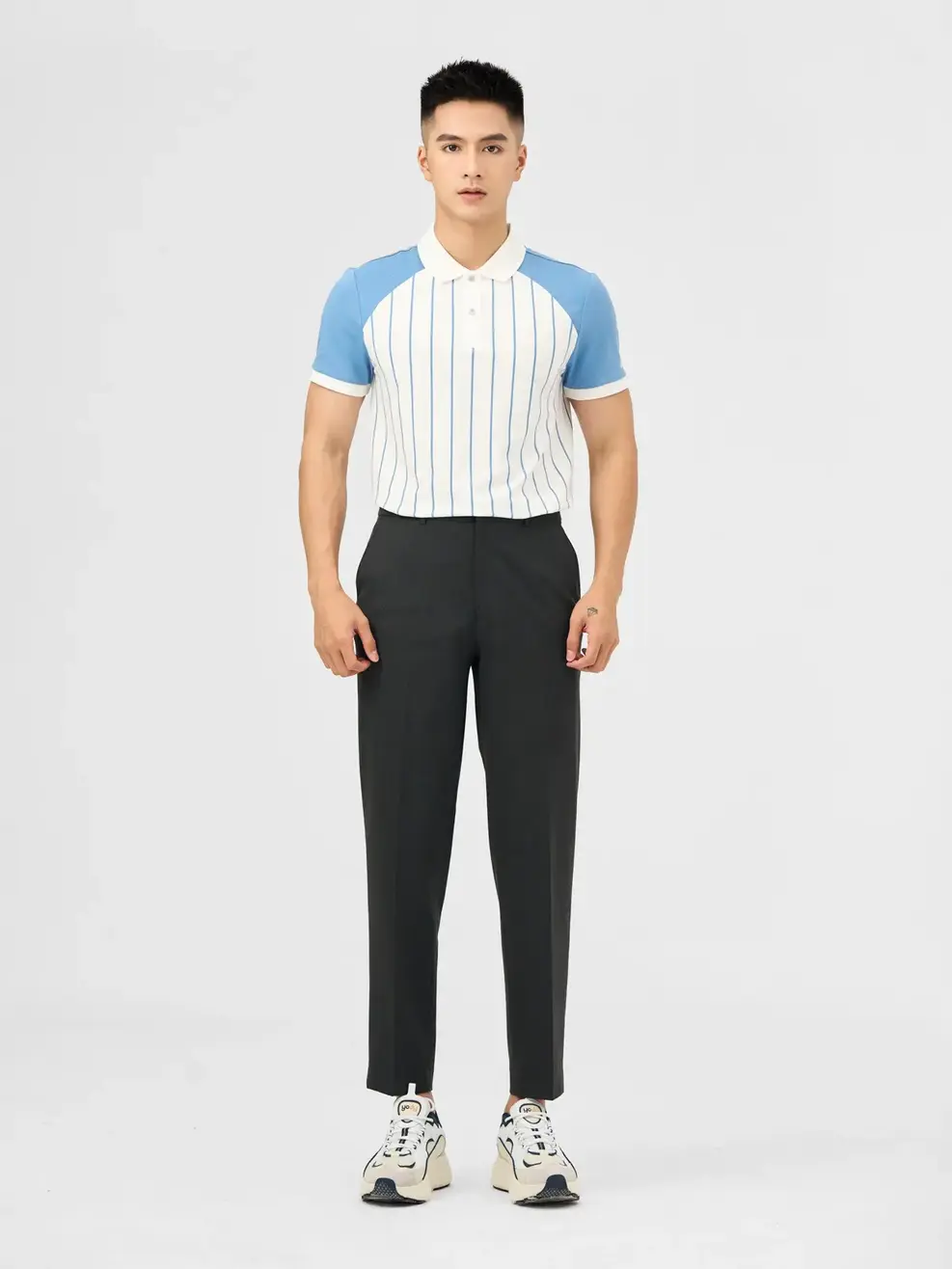 Quần Âu Nam Cạp Chun Ốp - Ghi Đậm - 29