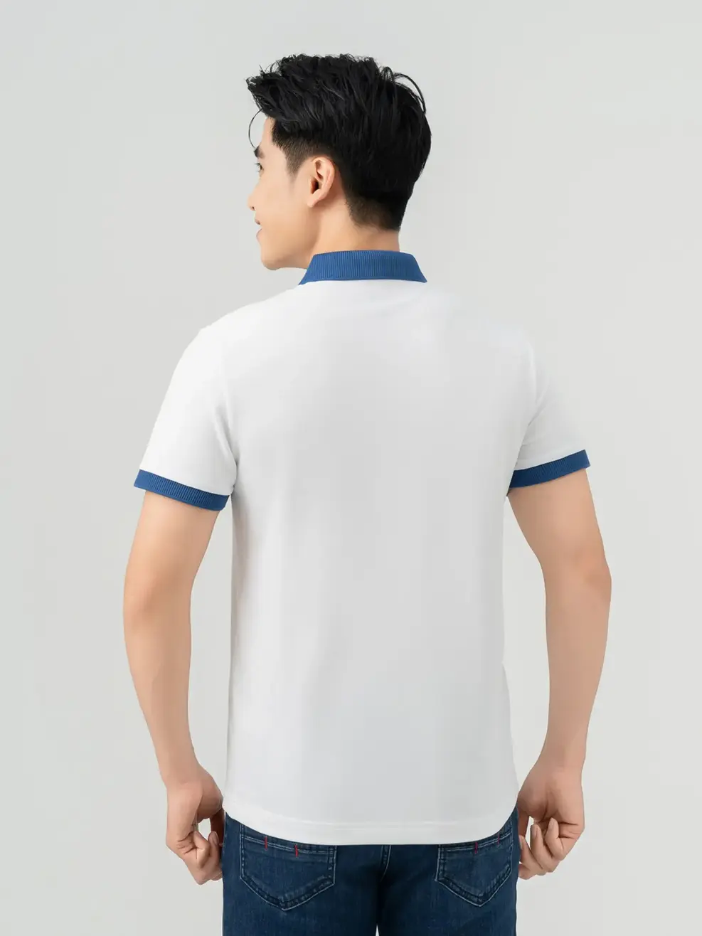 Áo Polo Nam Cafe Cơi Túi Ngực Phối Cúc - Trắng - L