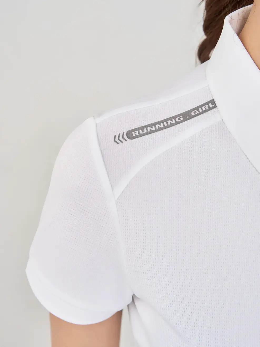 Polo Thể Thao Nữ In Vai Phản Quang - Trắng - S