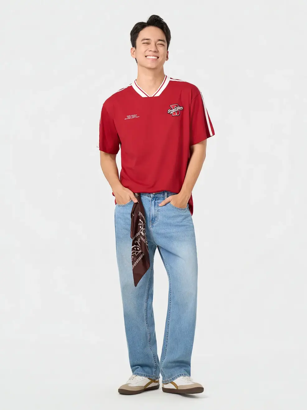 Áo Phông Cổ Tim Dream Team - Đỏ 026 - M