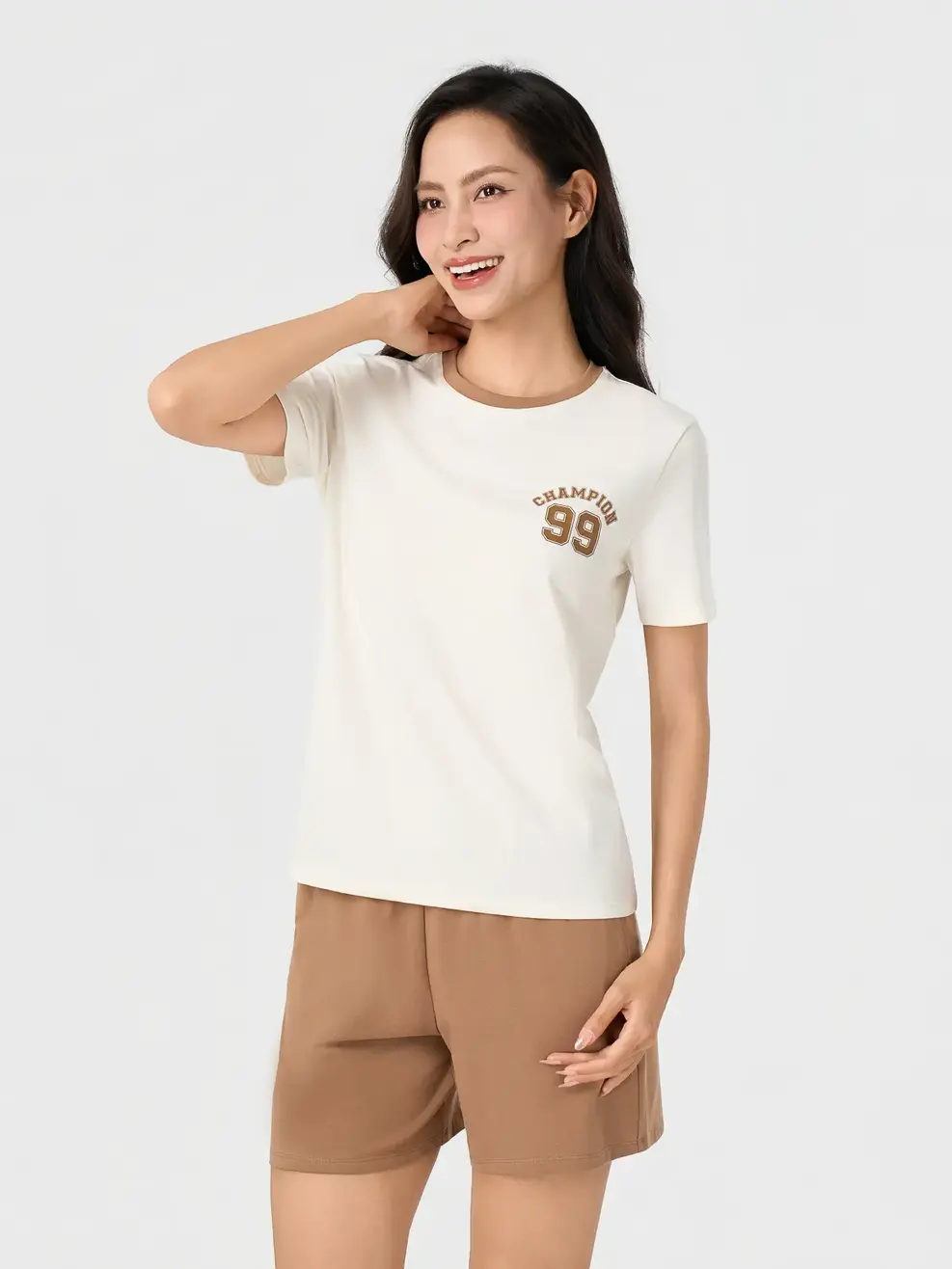 Bộ Đồ Nữ In Số 99 - Màu nâu 005 - S