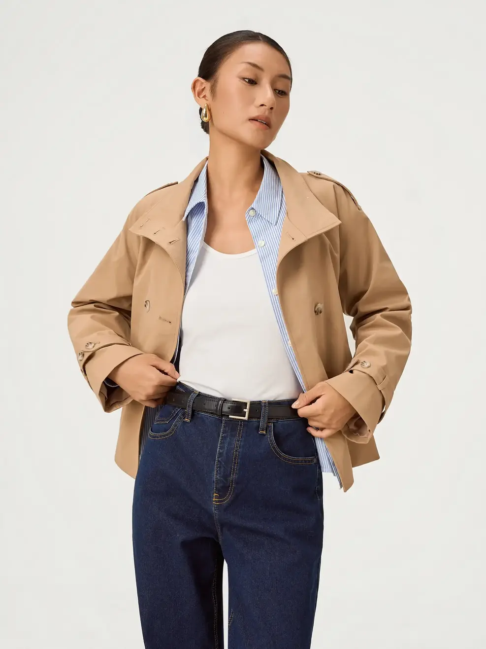 Áo Măng-tô TRENCH CASUAL - Màu nâu 020 - S