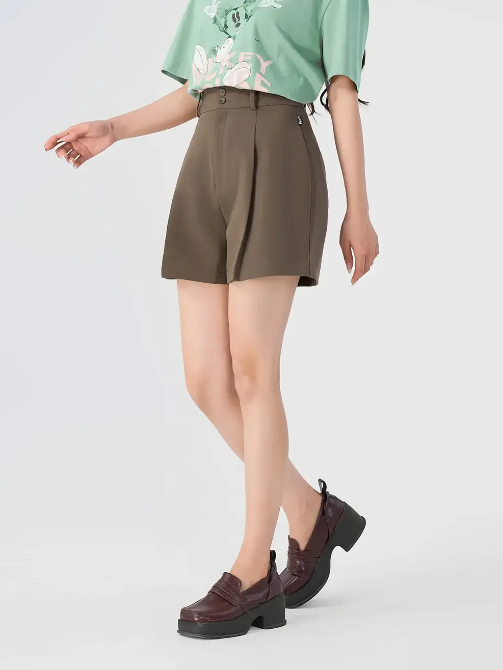 Quần Shorts Nữ Form Rộng (QSN7008) - NÂU ĐẬM 03 - S