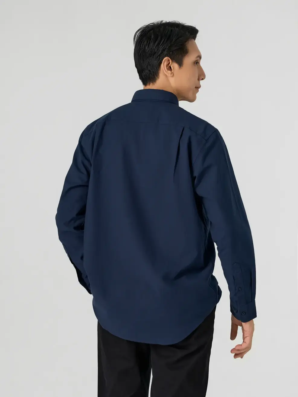 Sơ Mi Dài Tay Nam Oxford Túi Ngực - Tím than - M