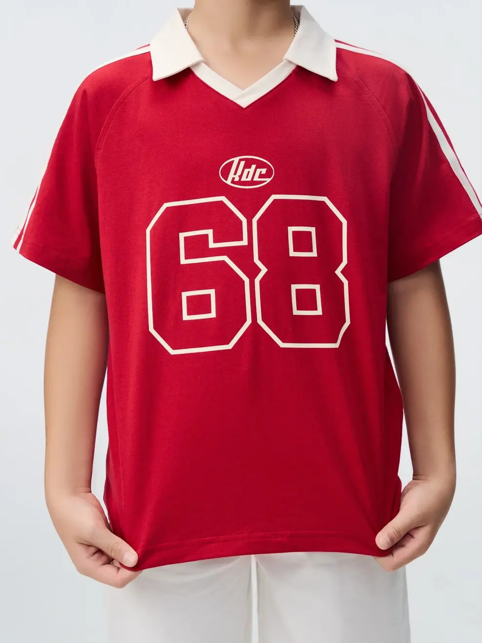Áo Polo Teen Form Relax Tay Raglan - Đỏ 026 - 140