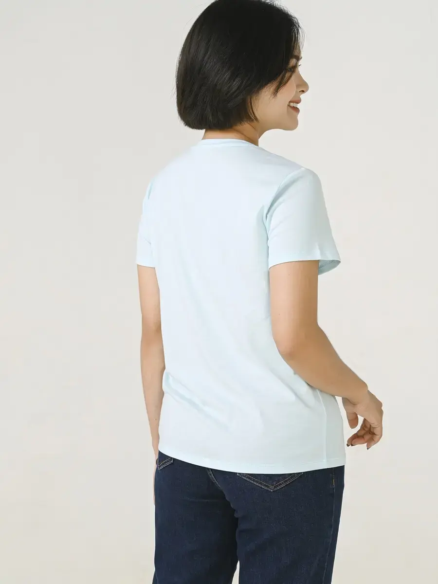 Áo thun nữ mác gấu - Xanh - XS