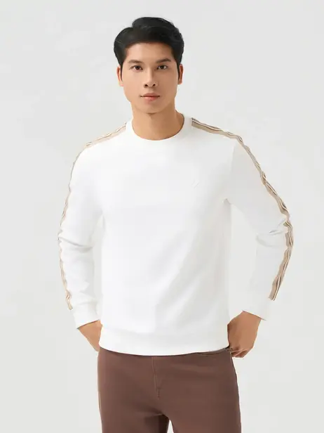 Áo Nỉ Nam Tay Phối Dây Dệt