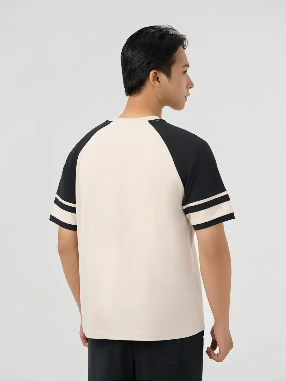 Áo Phông Tay Raglan Can Phối - Be 006 - M