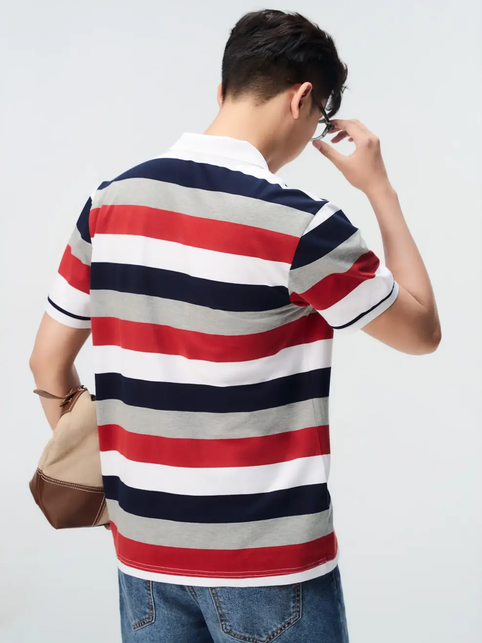 Áo Polo Nam Ngắn Tay Regular Kẻ To - Kẻ Đỏ 037 - M