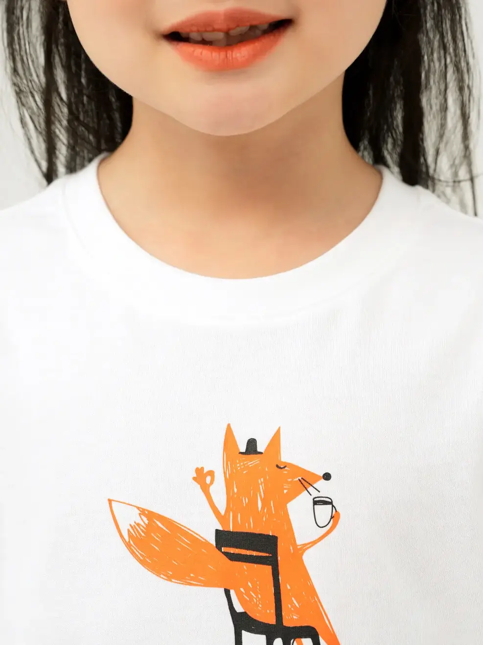 T-shirt Kid In Chú Cáo Nhỏ Cotton Usa - Trắng 1 - 2