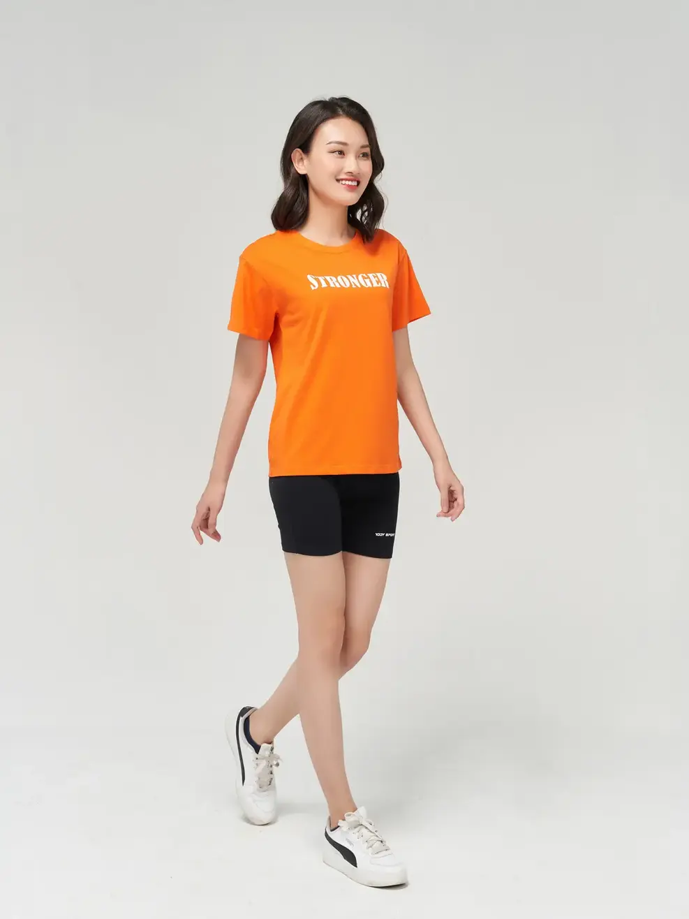 Bộ đồ nữ áo dáng rộng - Cam đen - XL