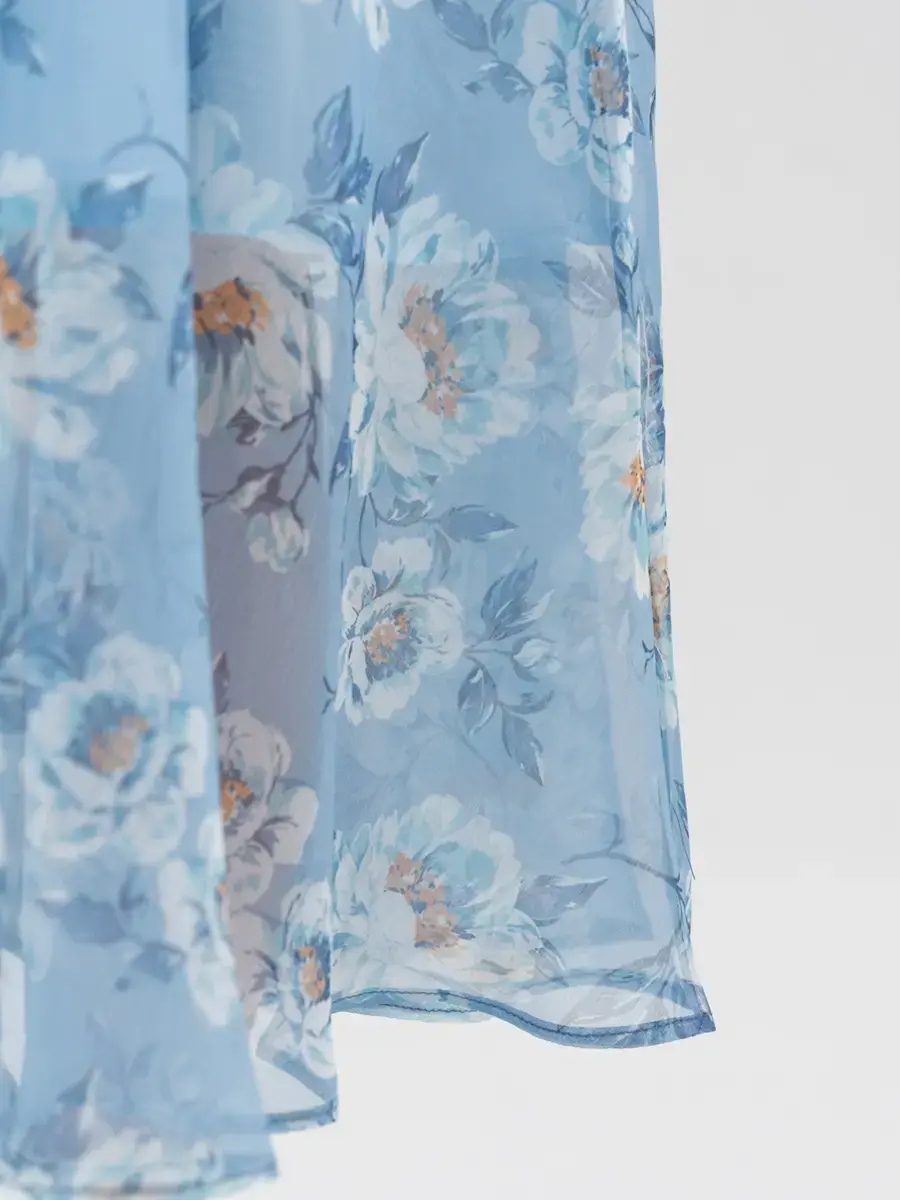 Váy Nữ Maxi 2 Dây Bèo Ngực - Xanh - S