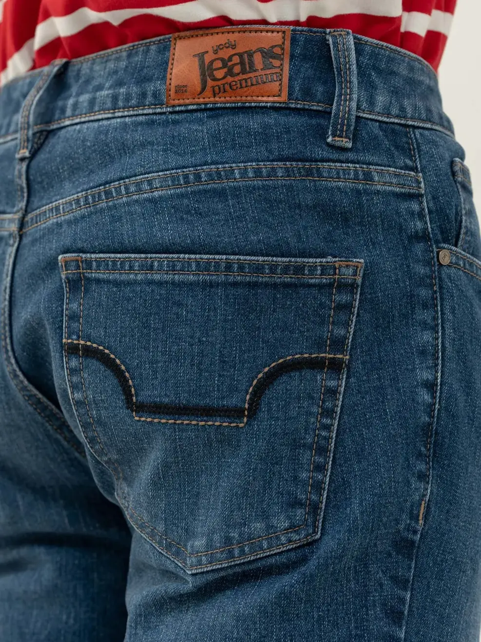 Quần Jeans Nam Cotton Dày Dặn Bền Bỉ - Xanh - 28