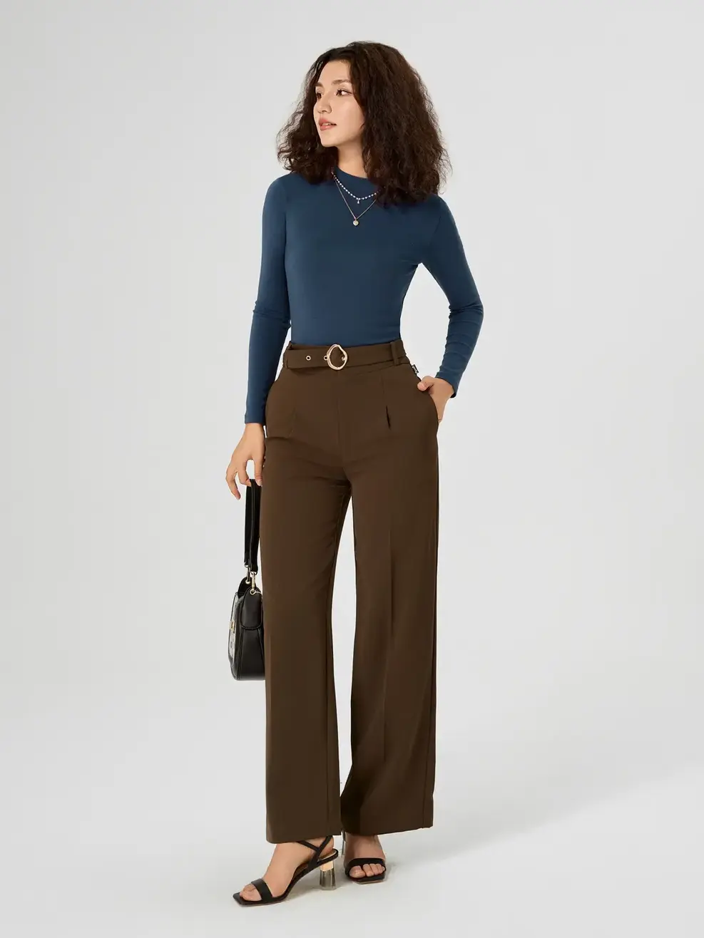 Áo Thu Đông Nữ Giữ Nhiệt Cổ  3cm - Navy - M