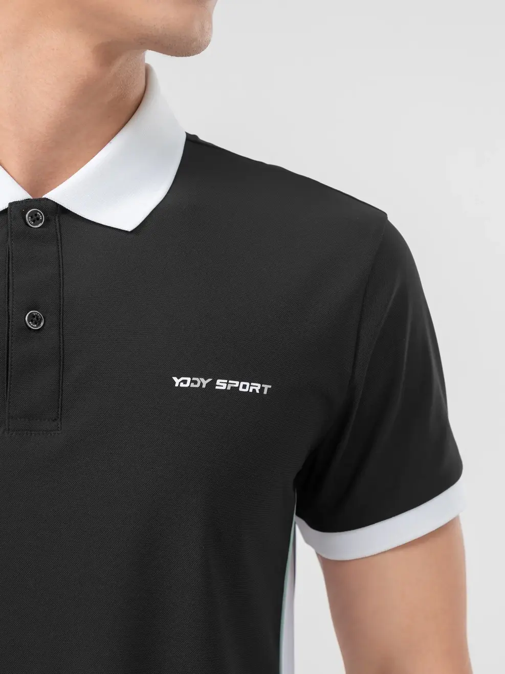 Áo Polo Thể Thao Nam Airycool Lé Sườn Phối Màu ( SAM7043 ) - Đen 001 - M