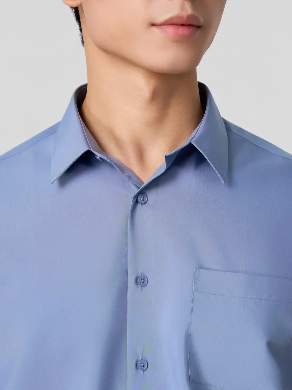 Áo Sơ-mi Ngắn Tay nam vạt ngang phom Regular -  Chì 056 - M