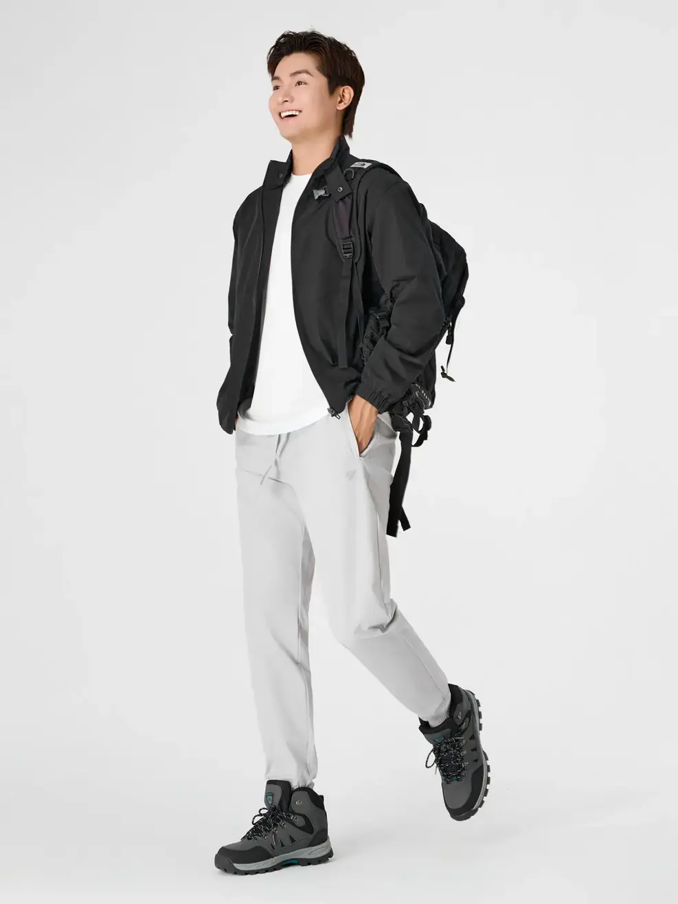 Áo Khoác Gió Nam Cổ Dựng Cúc Bấm - ĐEN 002 - M