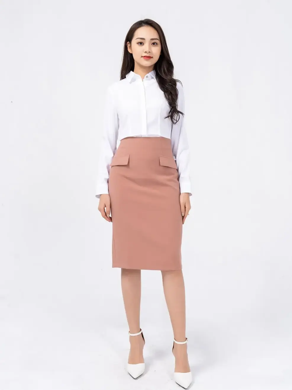Áo Sơ-mi Nữ Nano Dài Tay Slim Fit (SMN3007) - Trắng 001 - S