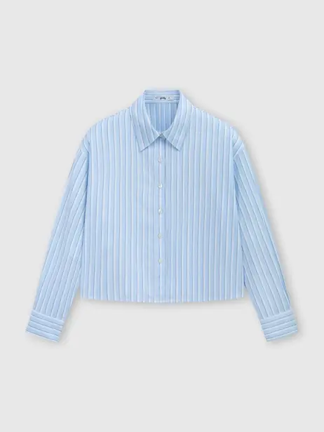 Áo Sơ-mi Boxy Nữ Stripes  Bóng Mịn Cao Cấp Phom Dáng Trẻ Trung