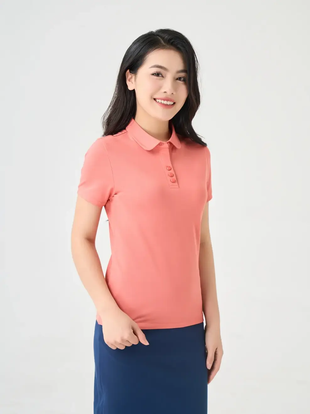 Áo Polo Nữ Cổ Sen - Gạch - S