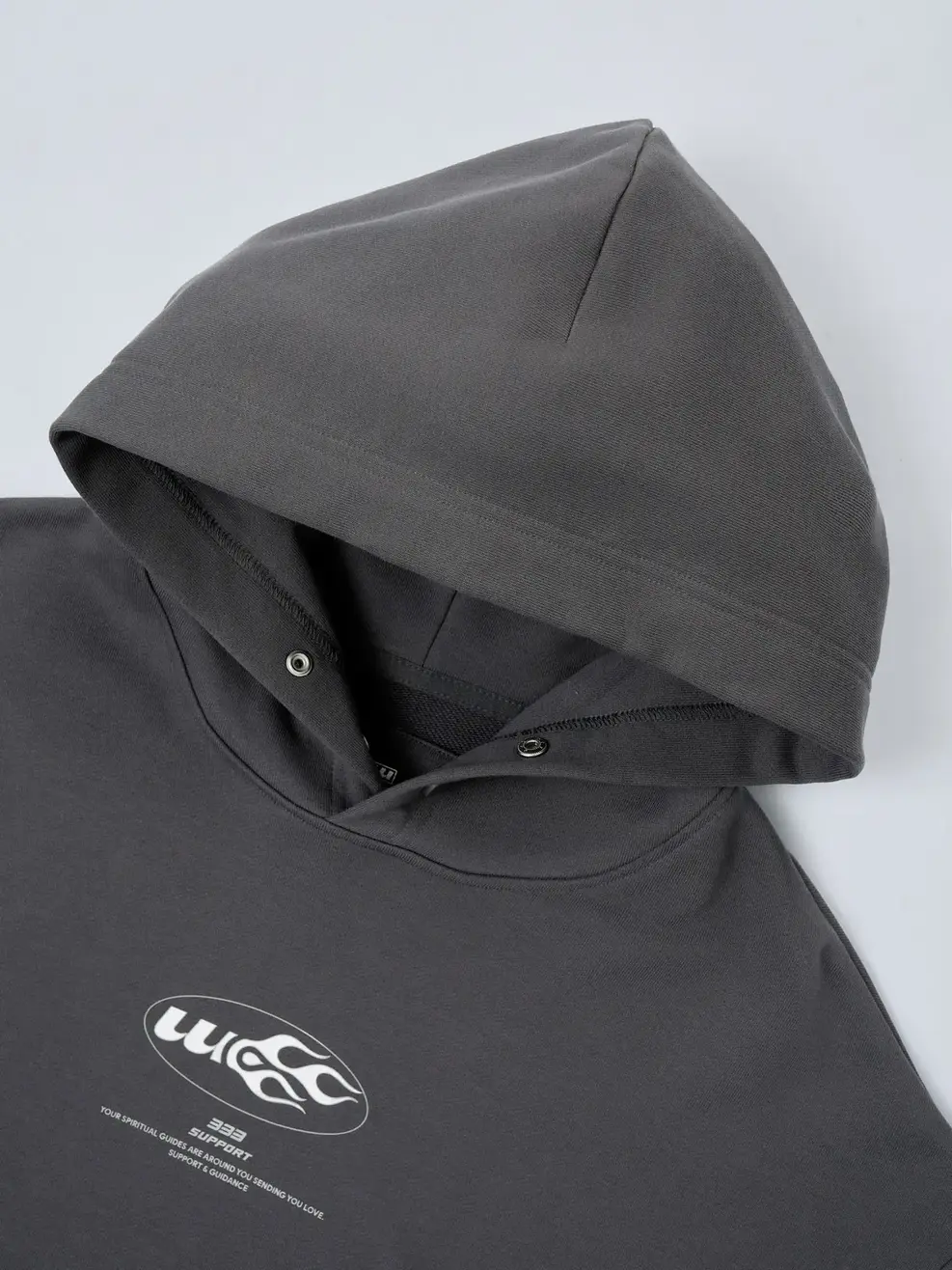 Áo Hoodie Yoguu Mũ Có Cúc Bấm - Ghi - 0