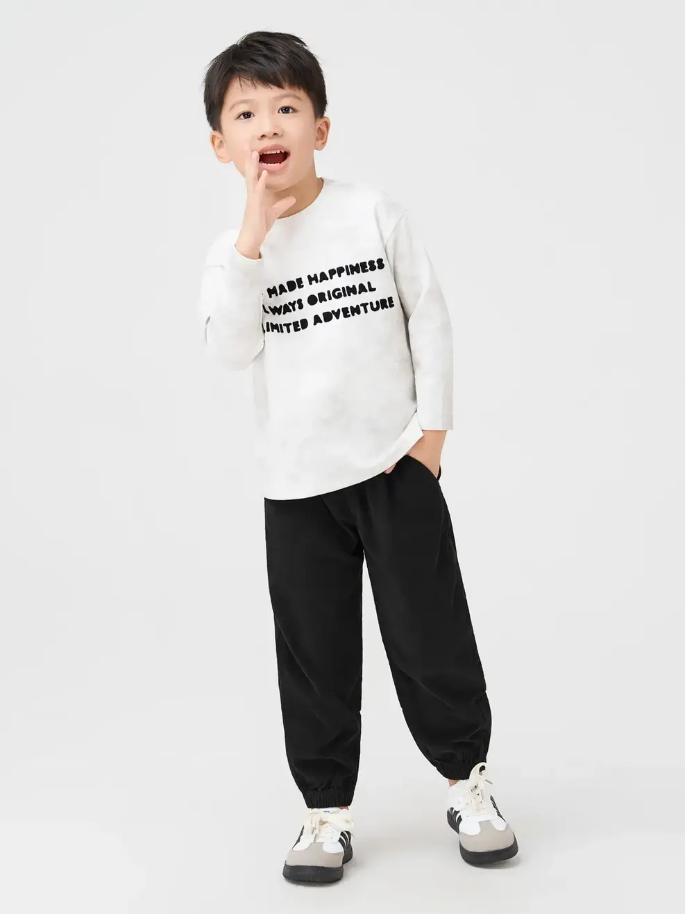 Áo Phông Dài Tay Loang Màu - Trắng 001 - 110