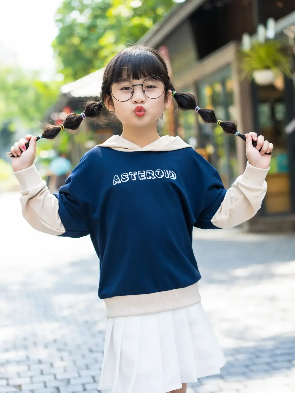 Áo nỉ kid phối tay Asteroid - Navy - 8