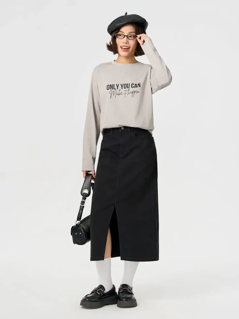 Áo Phông Dài Tay In Hình Thân Trước - Rêu 034 - S