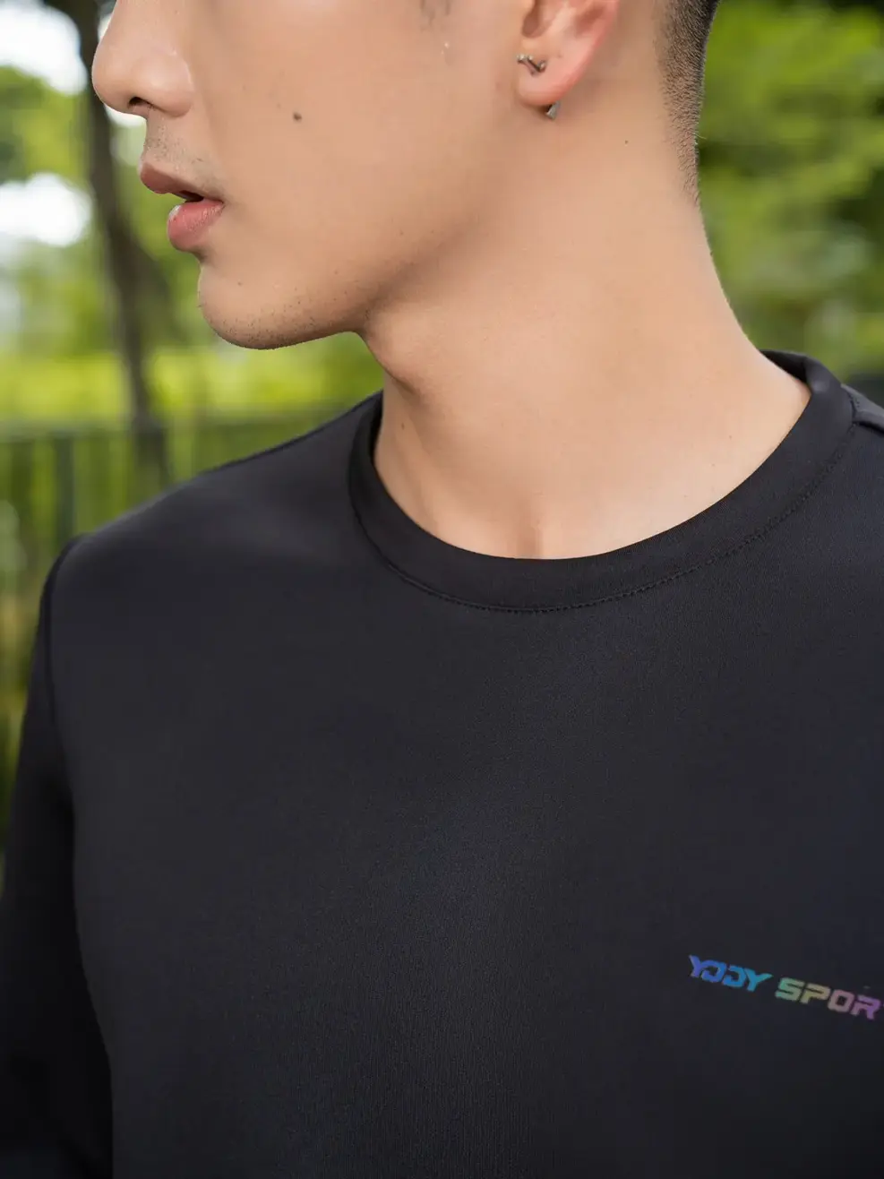 Bộ đồ thể thao nam in sọc - Đen - M