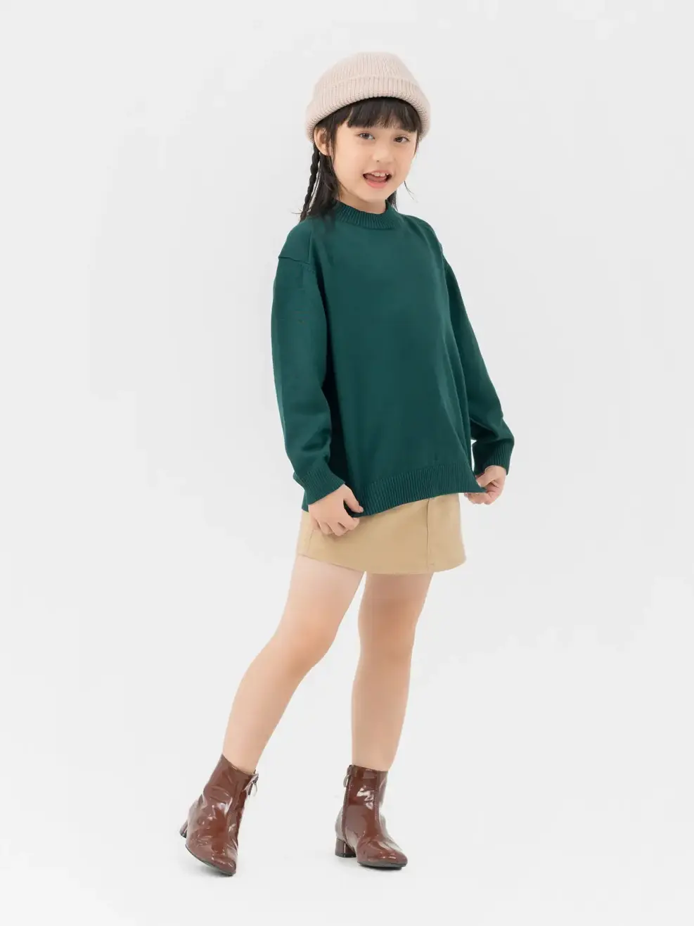 Áo Len Trẻ Em Viscose Cơ Bản - Xanh đậm - 6