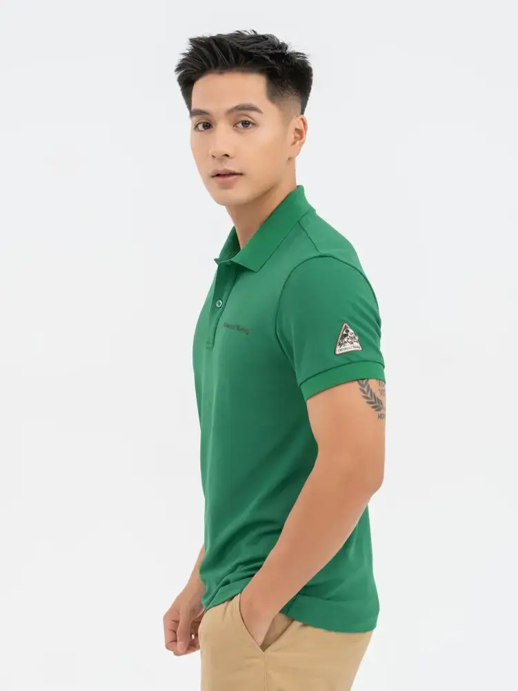 Polo Nam Cafe Dệt Tổ Ong Mickey Phi Hành Gia - Xanh Lá - M