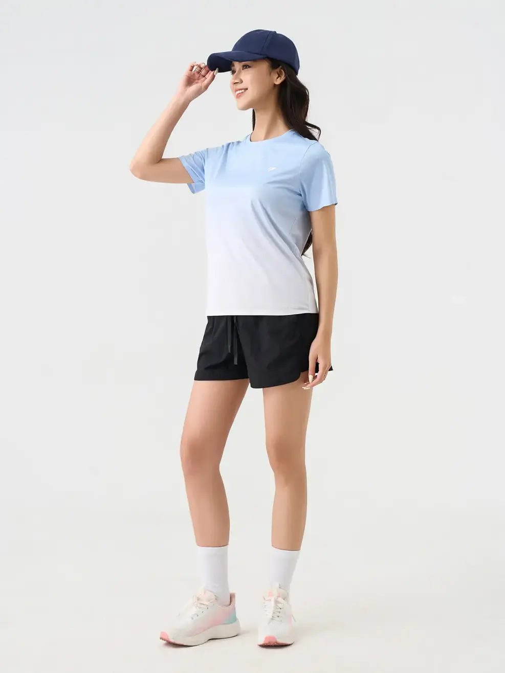 Quần Shorts Nữ thể thao lưng cao vải gió - ĐEN 002 - S