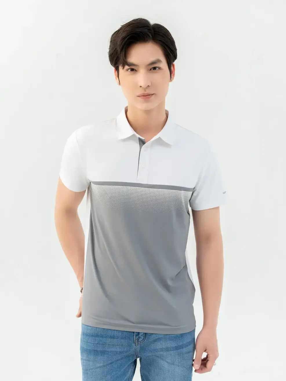 Polo Thể Thao Nam Phối Màu - Xám - M