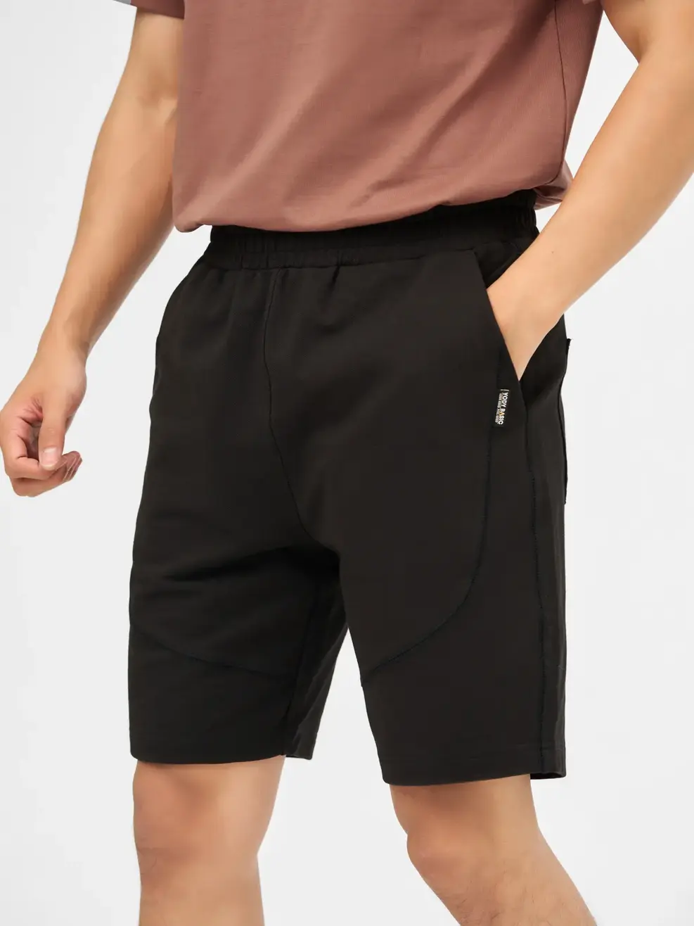 Quần Sooc Nam Da Cá Phối - ĐEN 1 - M